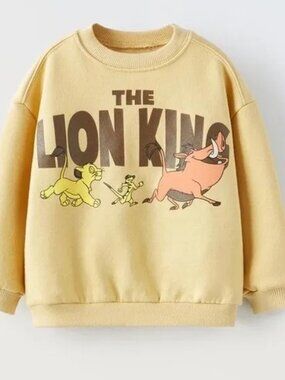 ZARA Lion King Sweatshirt Crew Neck Boxy Toddley Baby 12-18 months